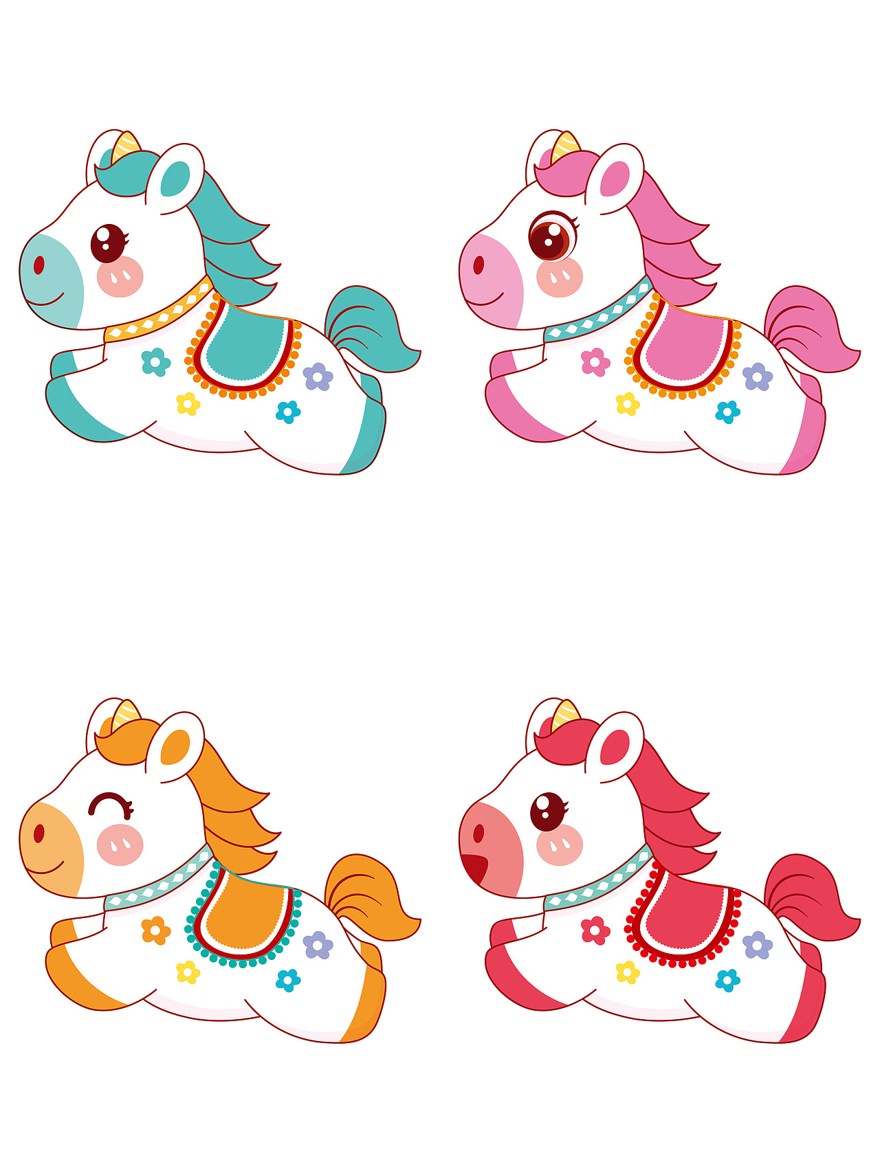 马年卡通吉祥物插画图片设计IP形象图片