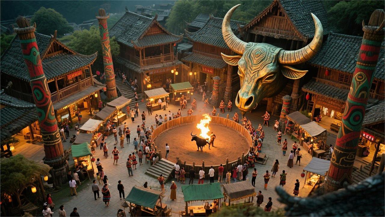 牛魂部落风情场景氛围