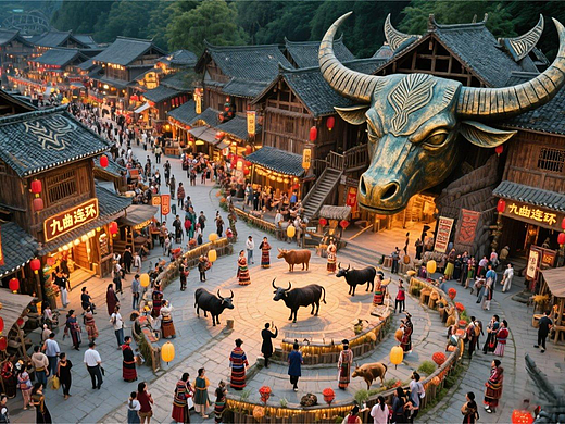 牛魂部落风情场景氛围
