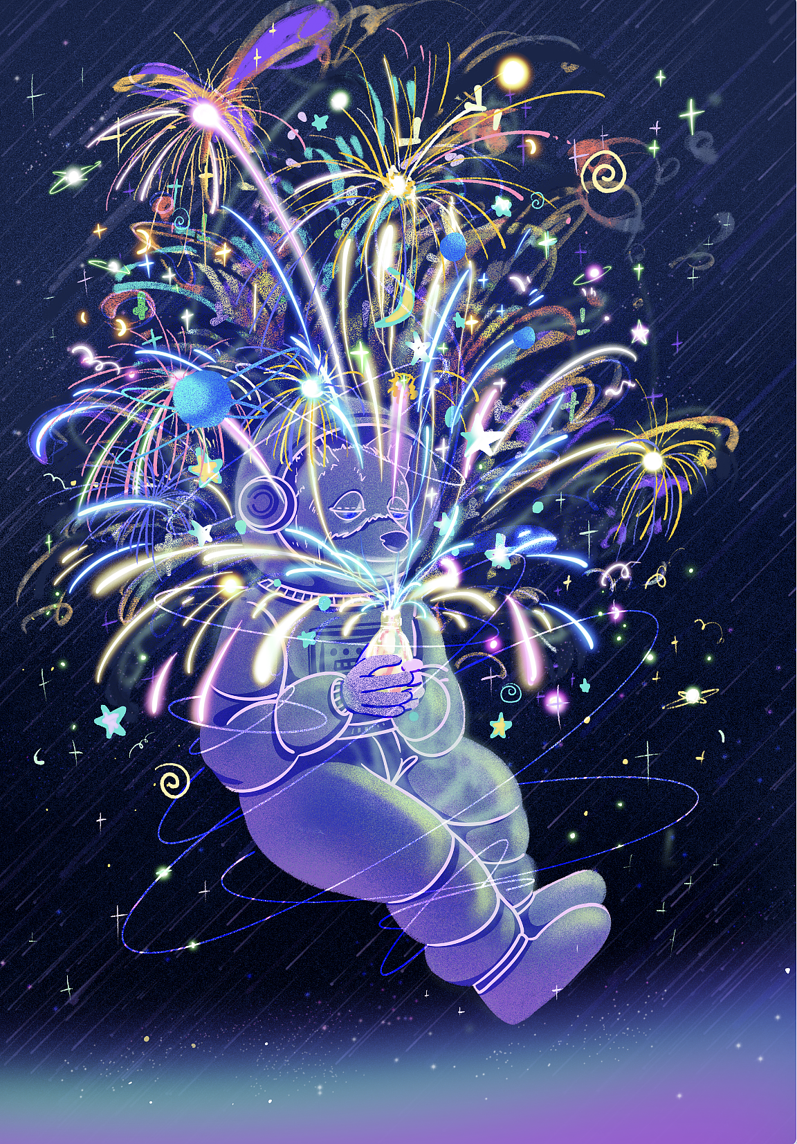 插画｜许愿当然选银河（图ZMzkxNTAxNDQ4） - 商业插画 - 站酷设计师wycciv原创素材 - 站酷ZCOOL