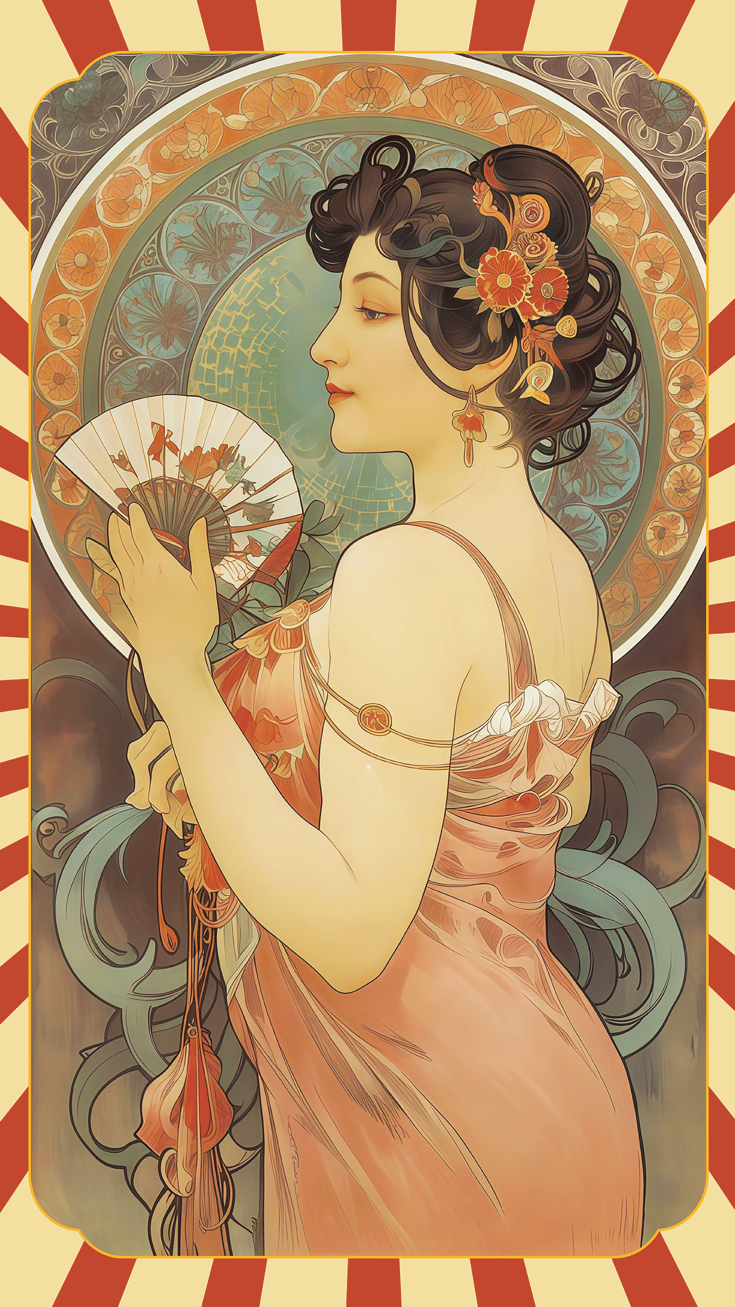 致敬穆夏二次创作-东方民国女人的美