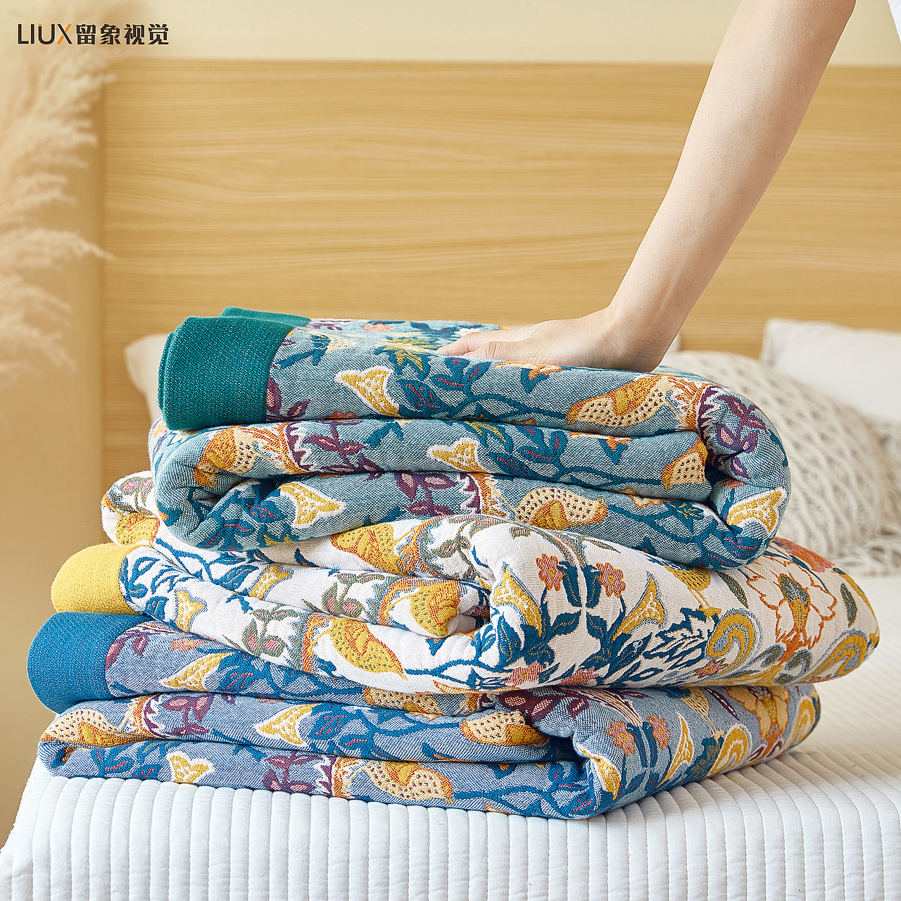 留象视觉 家纺摄影 毛巾被模特拍摄