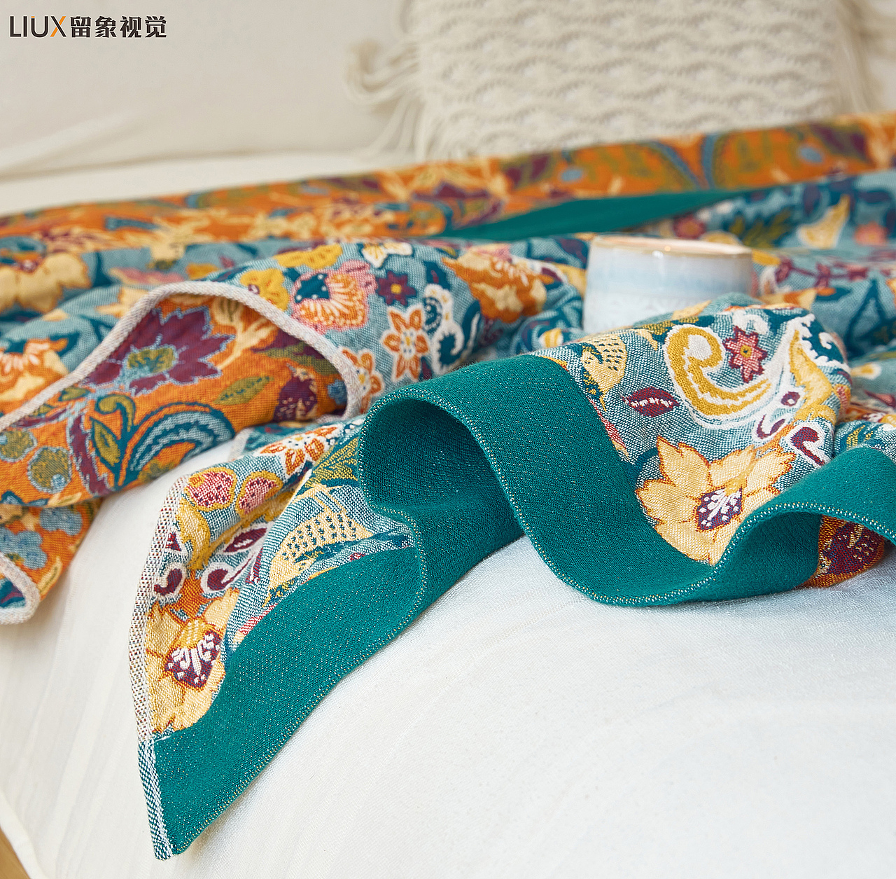 留象视觉 家纺摄影 毛巾被模特拍摄