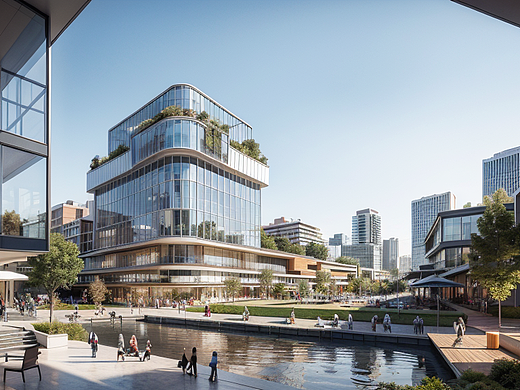 AI创意设计13-多层滨水度假酒店、办公