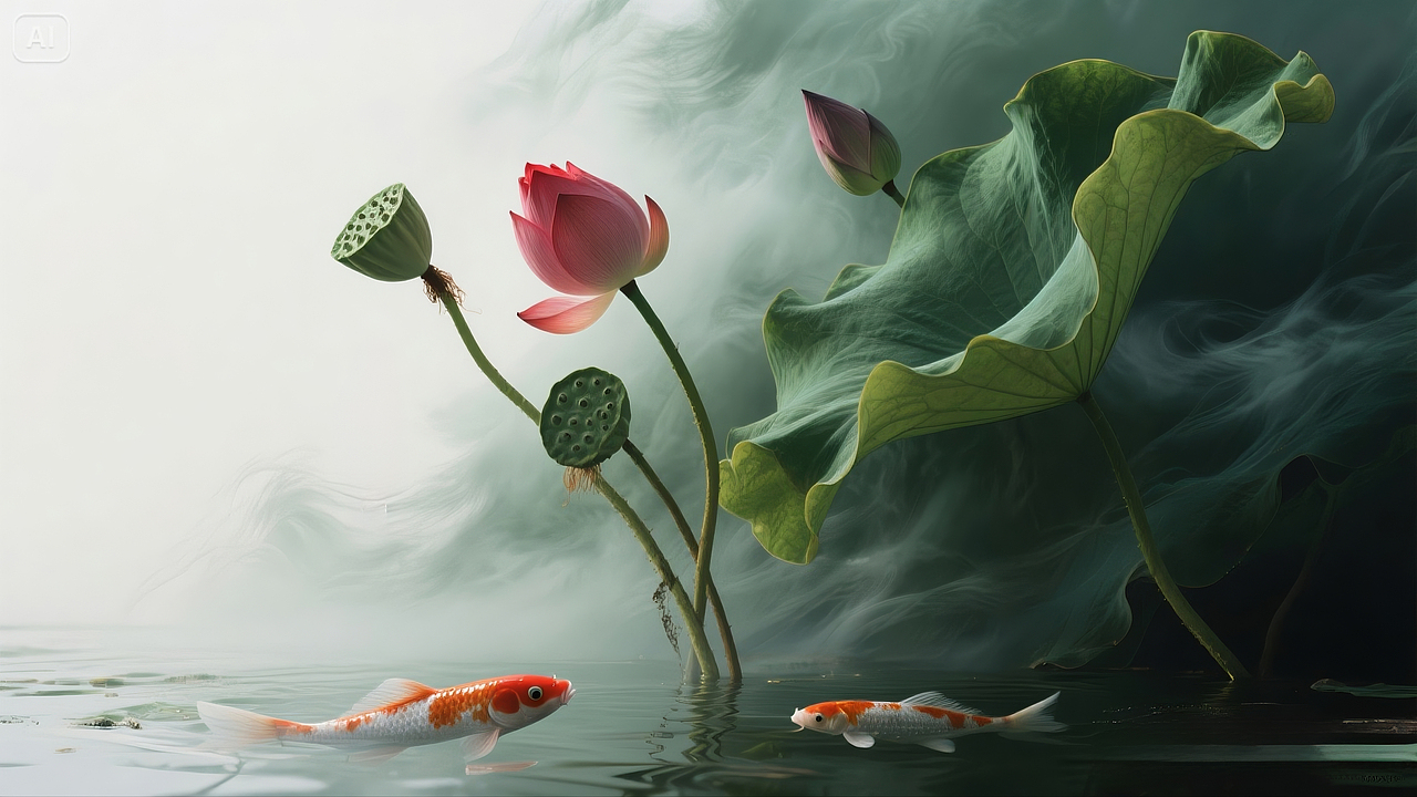 烟雨新荷