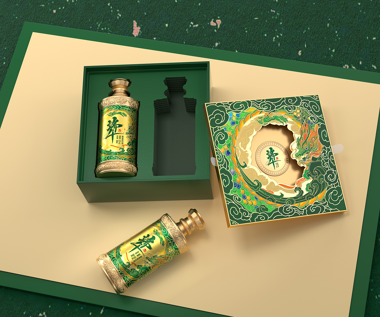 酒类包装 端午酒 扣盖式盒型