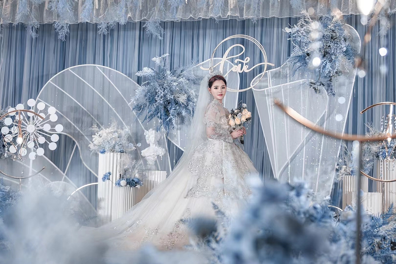 蓝色婚礼现场布置（图ZMzkxNTYwODU2） - 宣传物料 - 站酷设计师小容同学原创素材 - 站酷ZCOOL