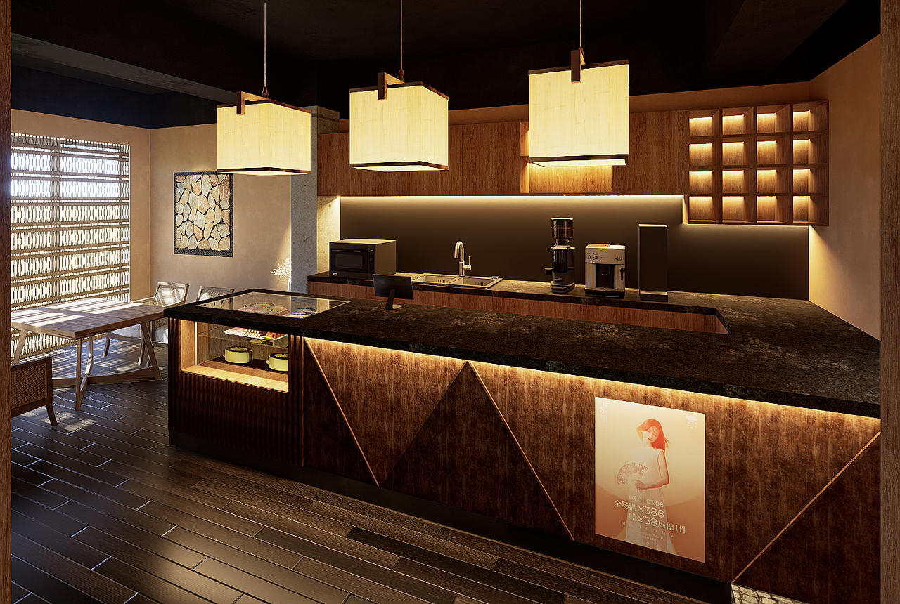 一些室內(nèi)設(shè)計(jì)吧臺(tái)渲染圖（圖ZMzkxNTgyNTEy） - 商業(yè)空間設(shè)計(jì) - 站酷設(shè)計(jì)師Blank小白原創(chuàng)素材 - 站酷ZCOOL