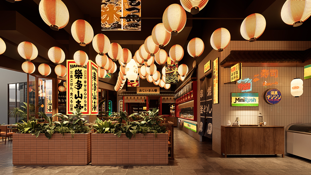 预告｜沉浸式烟火集市风日料店设计（图ZMzkxNTg5NzEy） - 商业空间设计 - 站酷设计师上海如目空间设计原创素材 - 站酷ZCOOL