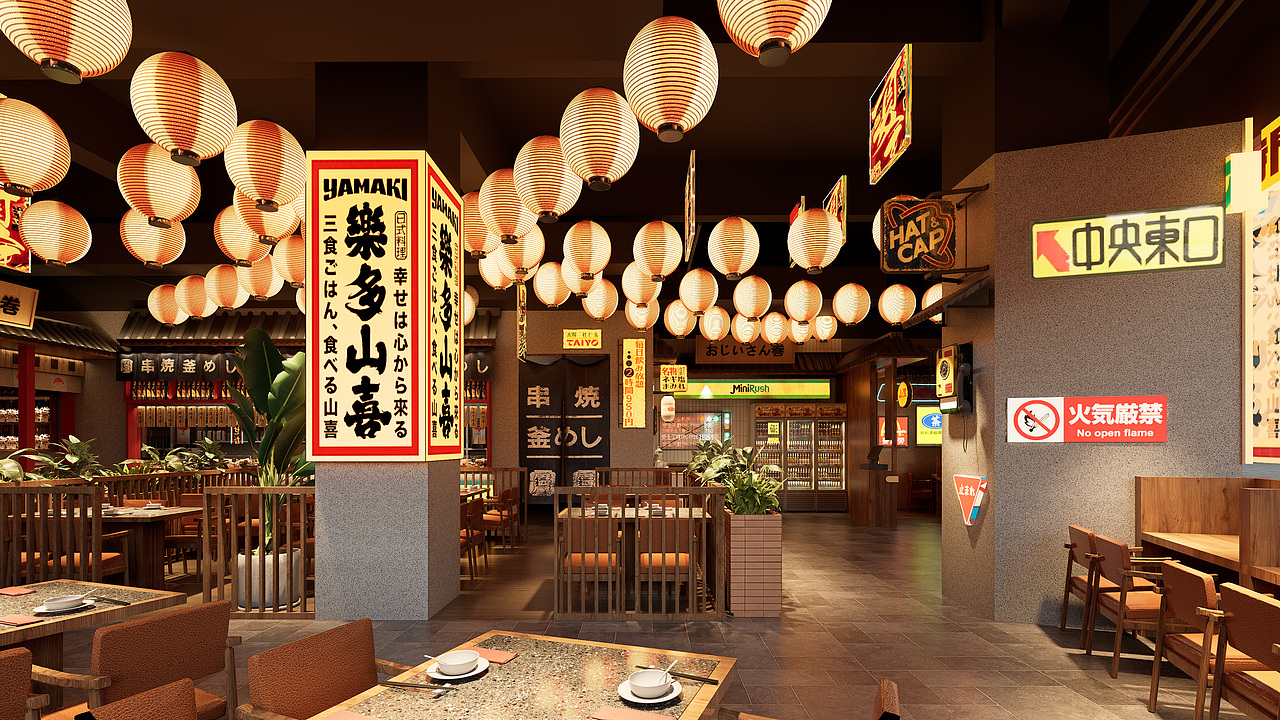 预告｜沉浸式烟火集市风日料店设计（图ZMzkxNTg5NzE2） - 商业空间设计 - 站酷设计师上海如目空间设计原创素材 - 站酷ZCOOL