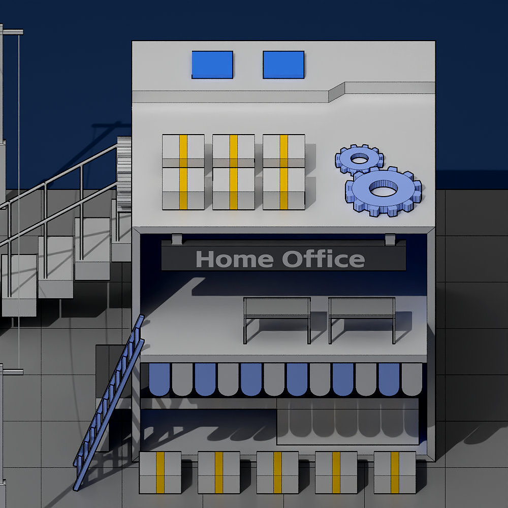 【Blender打卡88】Home Office