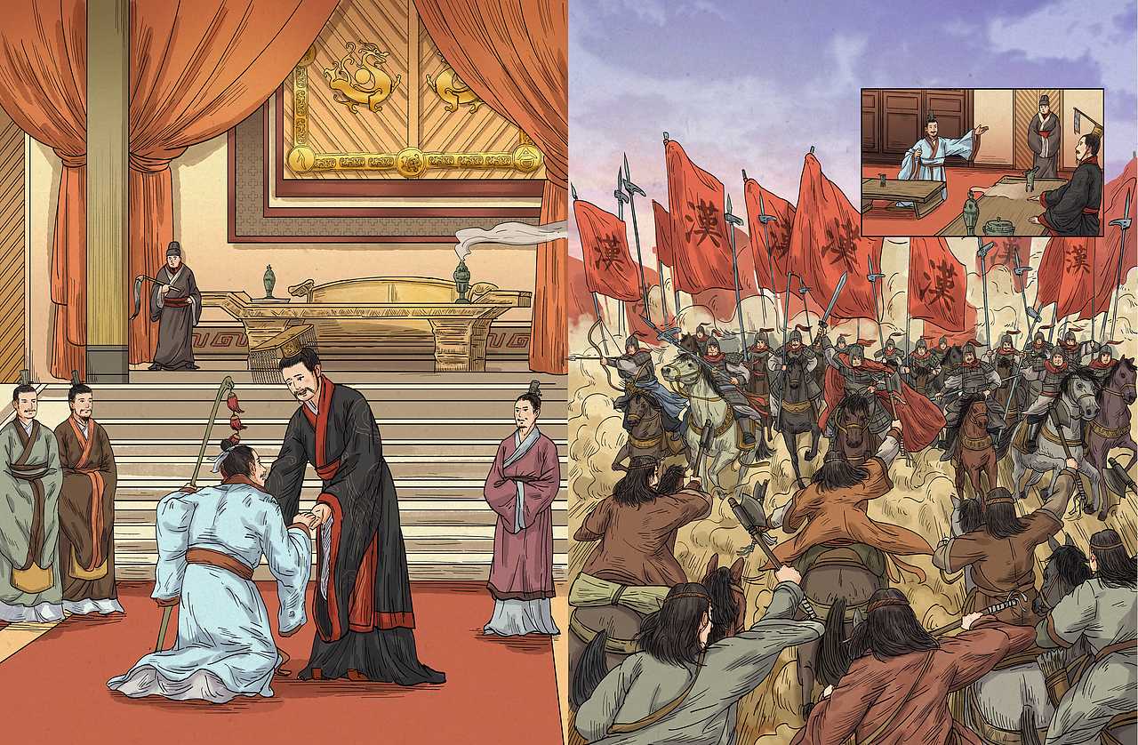 传统国风历史绘本跨页组图-敦煌/大运河/兵马俑/长城（图ZMzkxNjE2ODc2） - 绘本 - 站酷设计师泽清Tomic原创素材 - 站酷ZCOOL