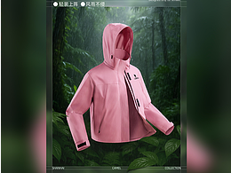 駱駝山海夾克電商上詳情頁（場景圖均為棚拍圖后期）