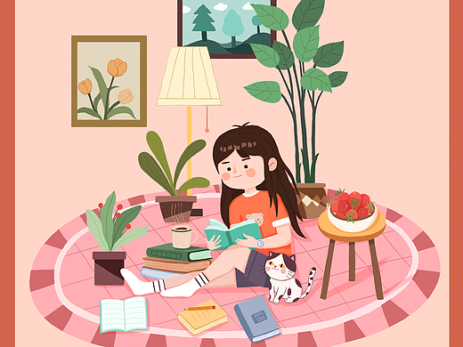 读书的小女孩