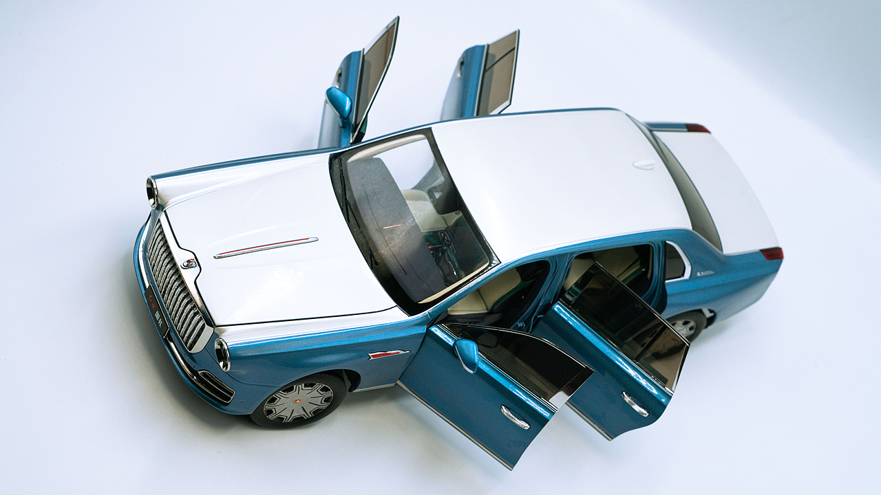 红旗国礼 花青蓝/月白 1:18