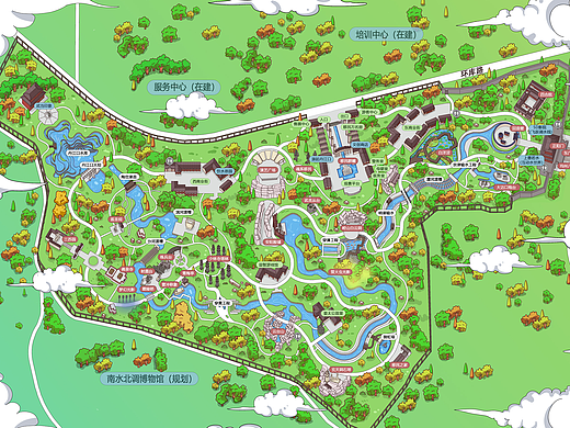 手绘地图—宜昌南水北调纪念园