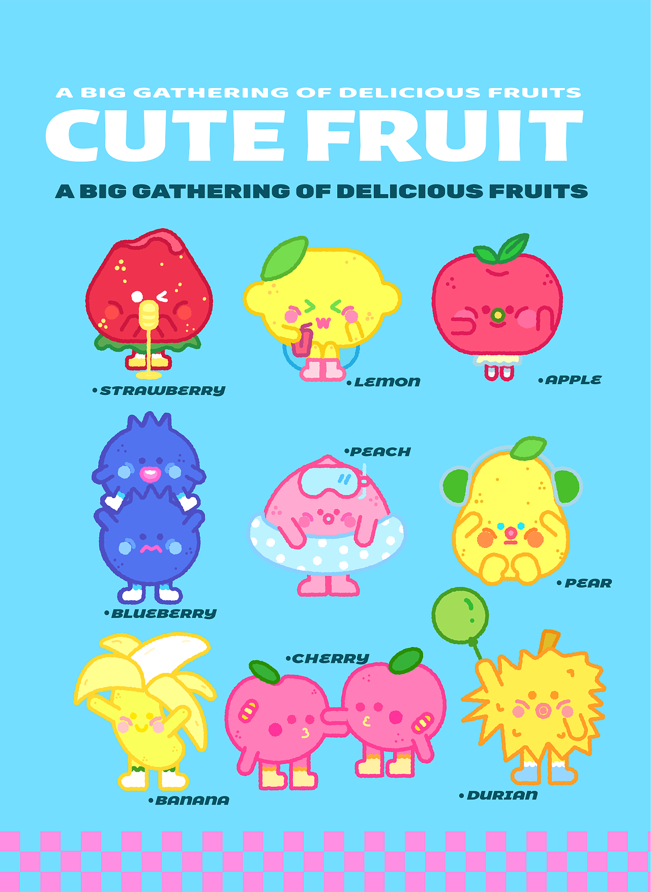 可爱的水果小贴纸