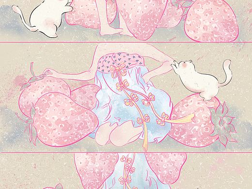 治愈系国风少女插画