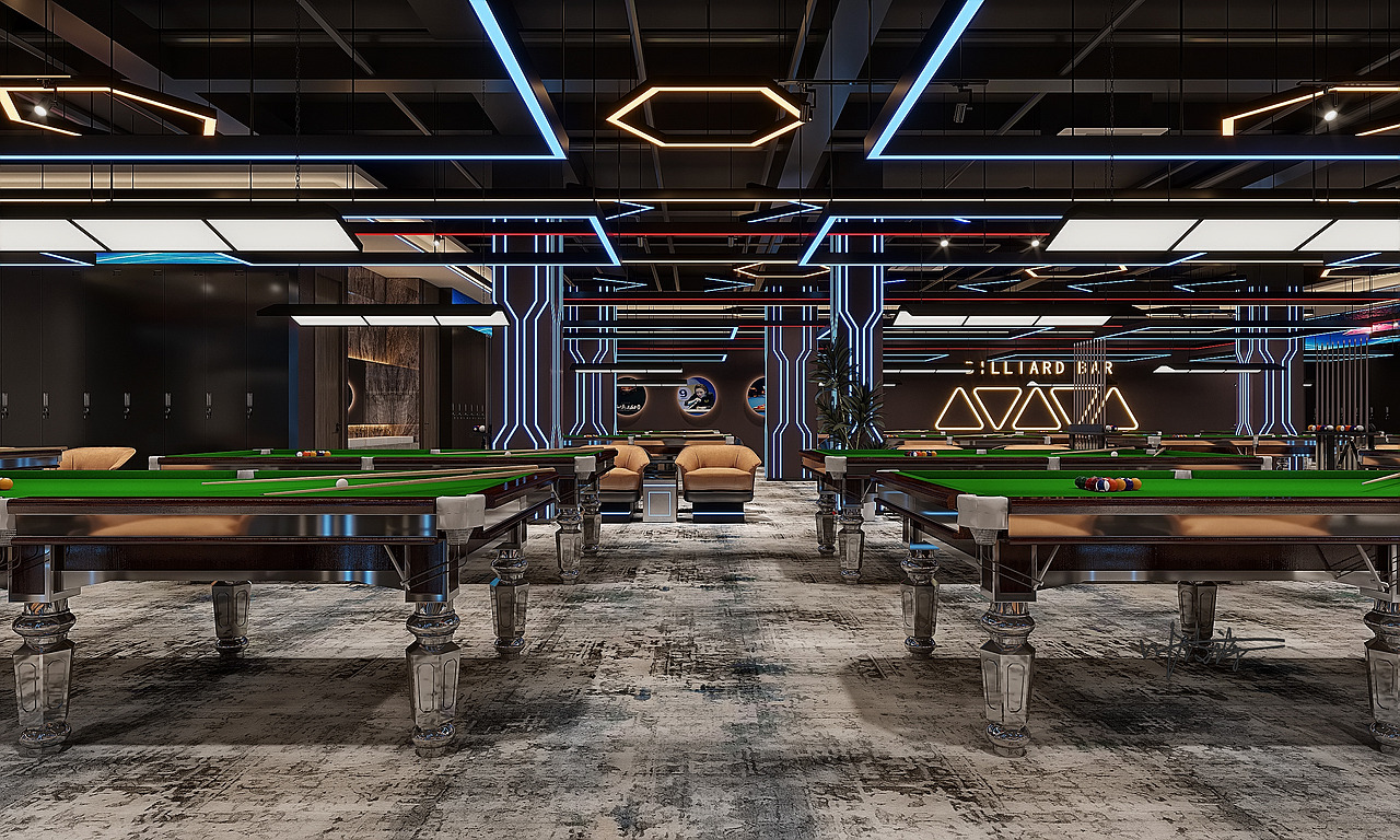台球厅装修设计|打造特色的休闲场所（图ZMzkxNjc3NTIw） - 商业空间设计 - 站酷设计师诗诗小仙女原创素材 - 站酷ZCOOL