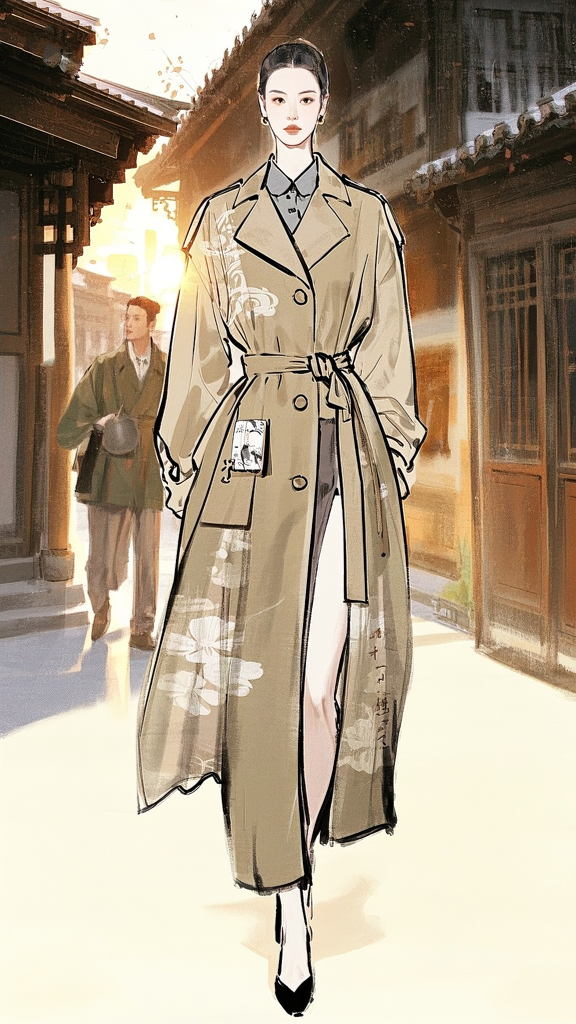 青言青语艺术家合作款风衣（图ZMzkxNjc4NzI4） - 正装/礼服 - 站酷设计师设计狮Summer原创素材 - 站酷ZCOOL