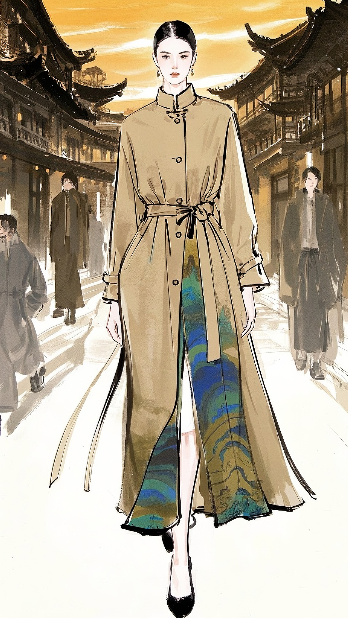 青言青语艺术家合作款风衣（图ZMzkxNjc4NzQ4） - 正装/礼服 - 站酷设计师设计狮Summer原创素材 - 站酷ZCOOL