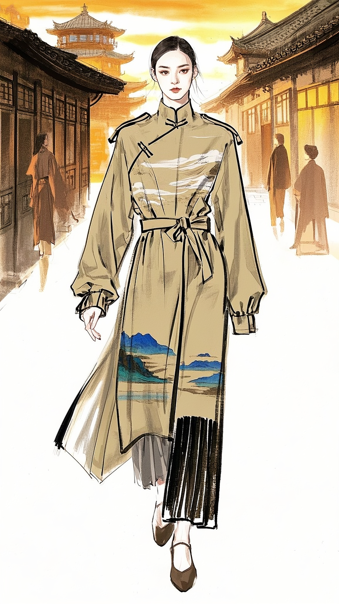 青言青语艺术家合作款风衣（图ZMzkxNjc4NzY4） - 正装/礼服 - 站酷设计师设计狮Summer原创素材 - 站酷ZCOOL