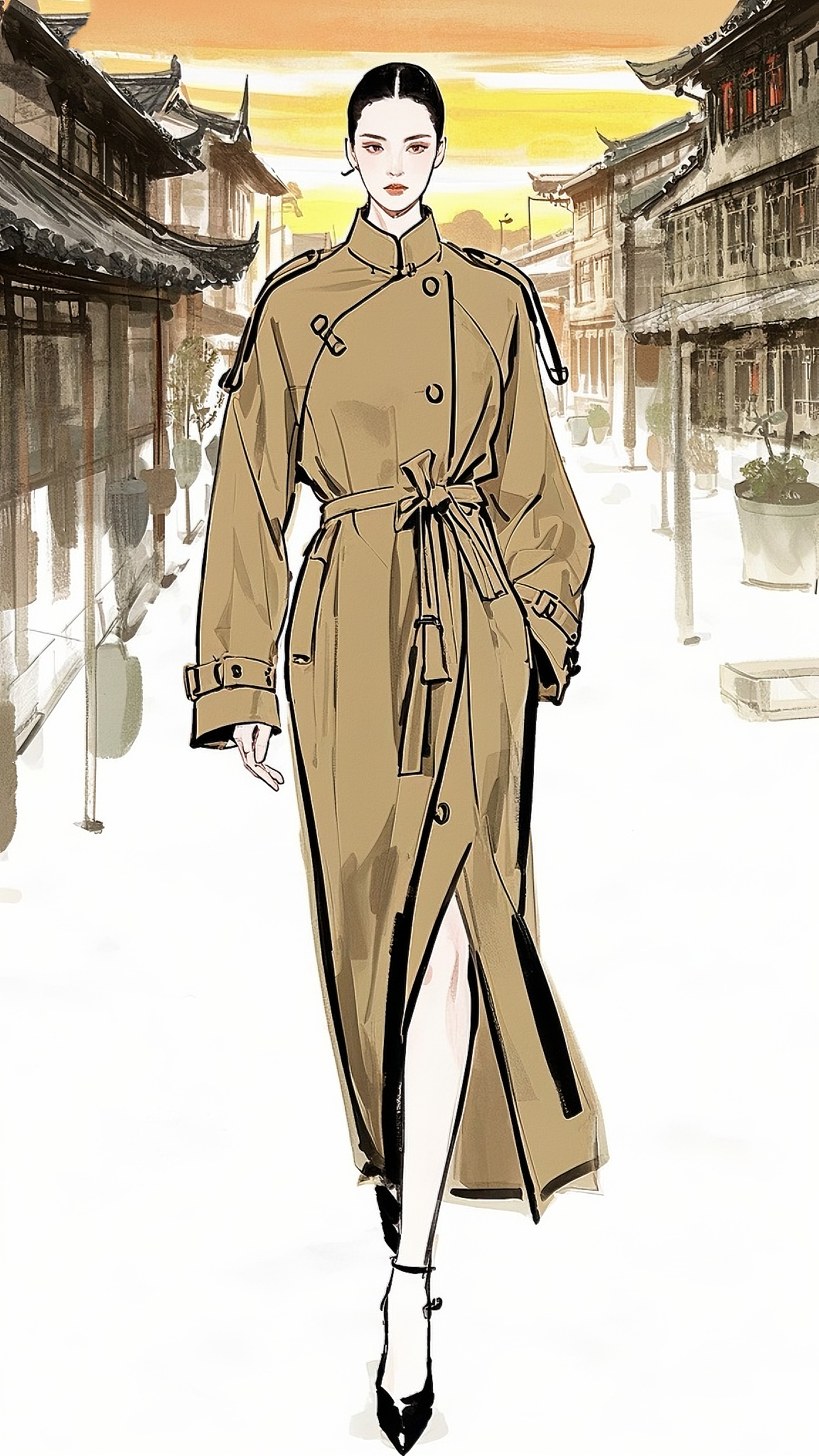 青言青语艺术家合作款风衣（图ZMzkxNjc4Njg4） - 正装/礼服 - 站酷设计师设计狮Summer原创素材 - 站酷ZCOOL