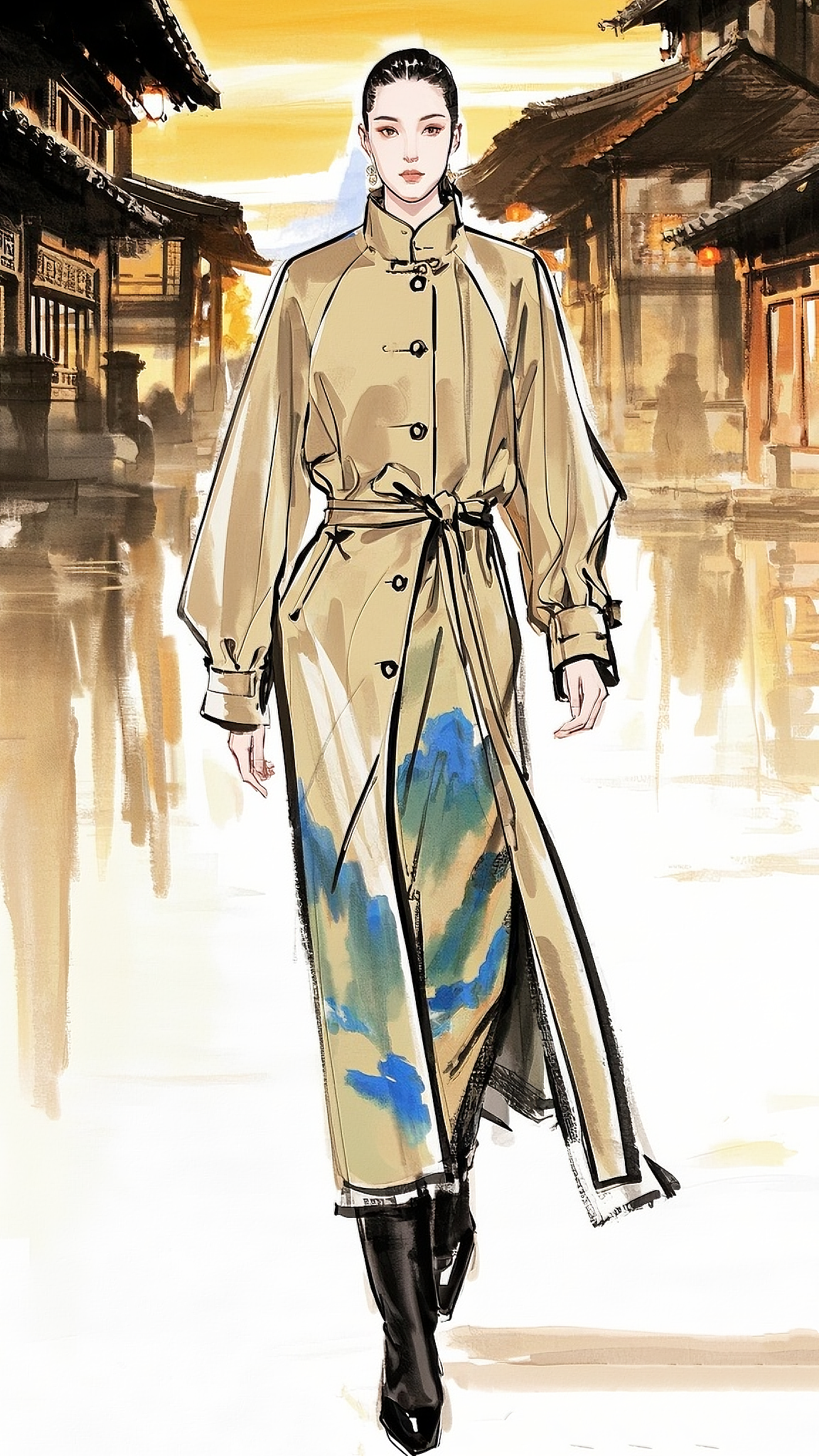 青言青语艺术家合作款风衣（图ZMzkxNjc4NzUy） - 正装/礼服 - 站酷设计师设计狮Summer原创素材 - 站酷ZCOOL