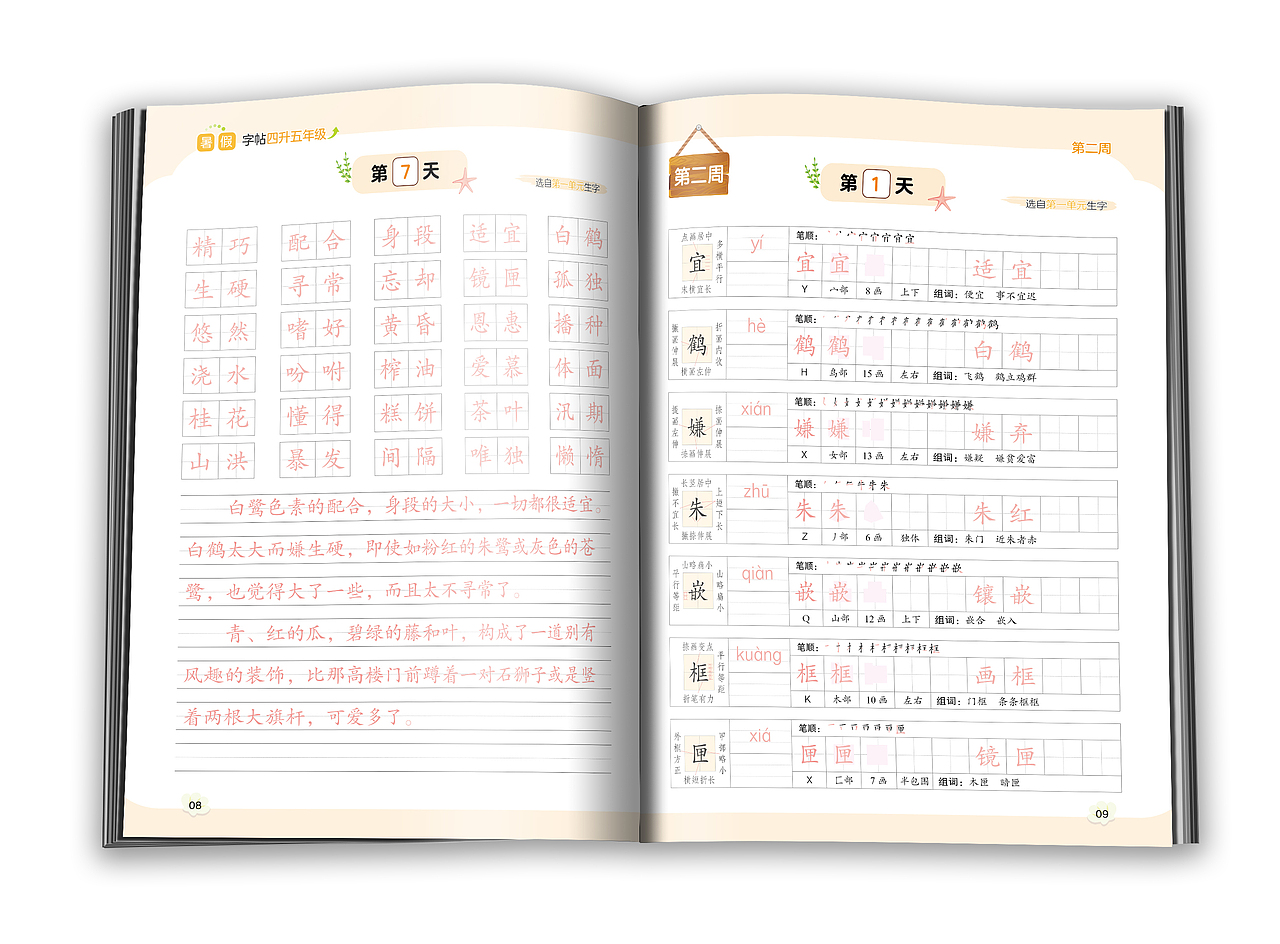 图书版式设计-暑假字帖版式设计