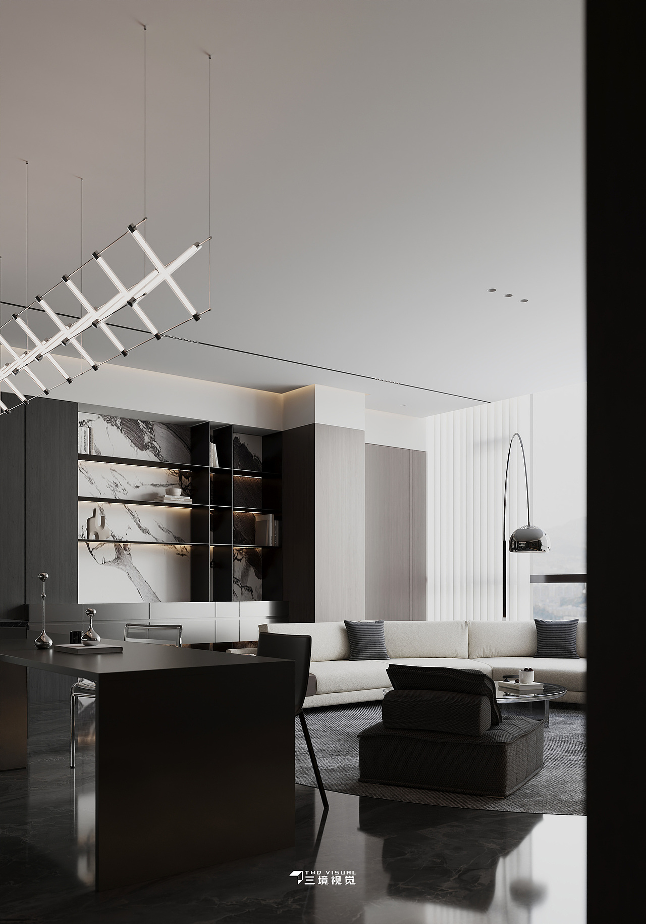 住宅-180平暗黑现代风设计