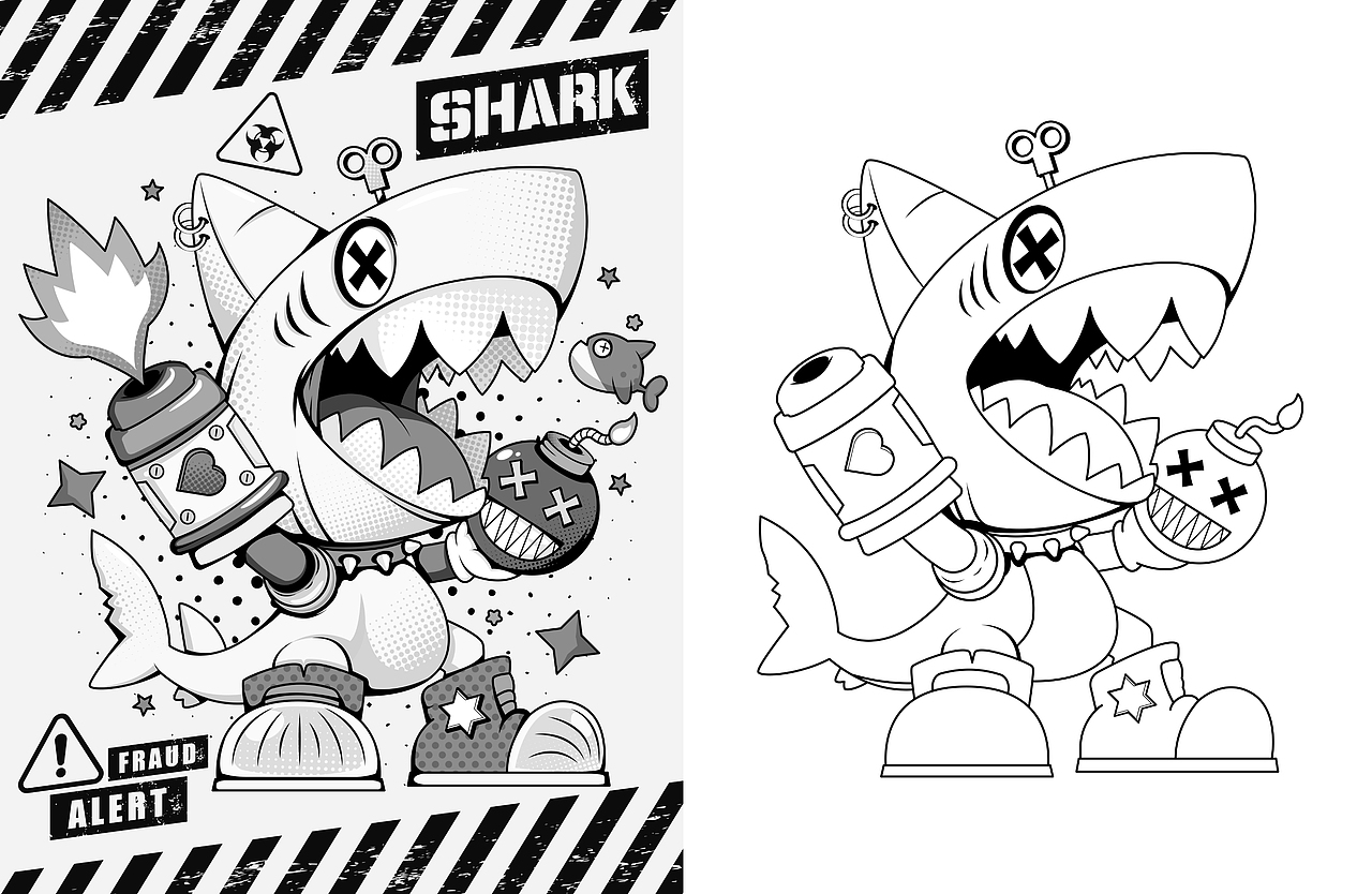 暴动小鲨（图ZMzkxNjkxMjEy） - 新锐潮流插画 - 站酷设计师原来是大鹅原创素材 - 站酷ZCOOL
