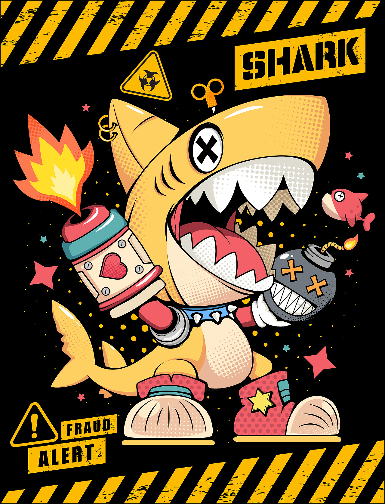 暴动小鲨（图ZMzkxNjkxMjA0） - 新锐潮流插画 - 站酷设计师原来是大鹅原创素材 - 站酷ZCOOL