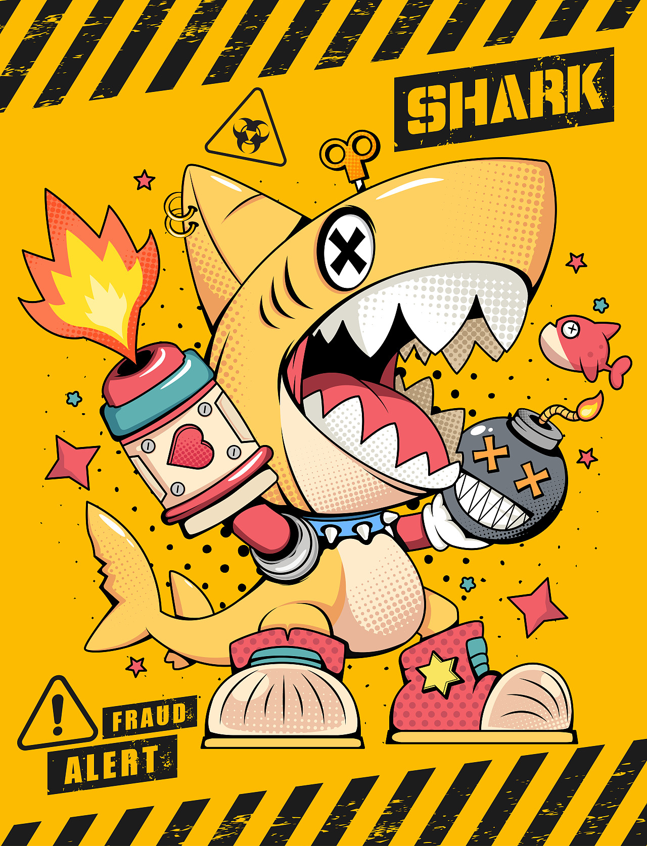 暴动小鲨（图ZMzkxNjkxMjA4） - 新锐潮流插画 - 站酷设计师原来是大鹅原创素材 - 站酷ZCOOL