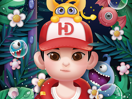 奇幻森林——矢量伪3D插画