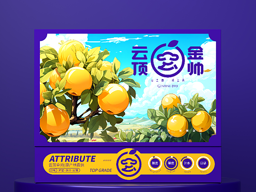 原创水果插画金帅苹果包装设计