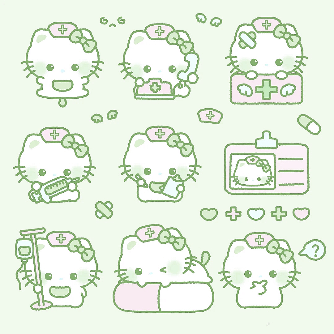 小猫崽创意图案设计可商用便签贴纸等