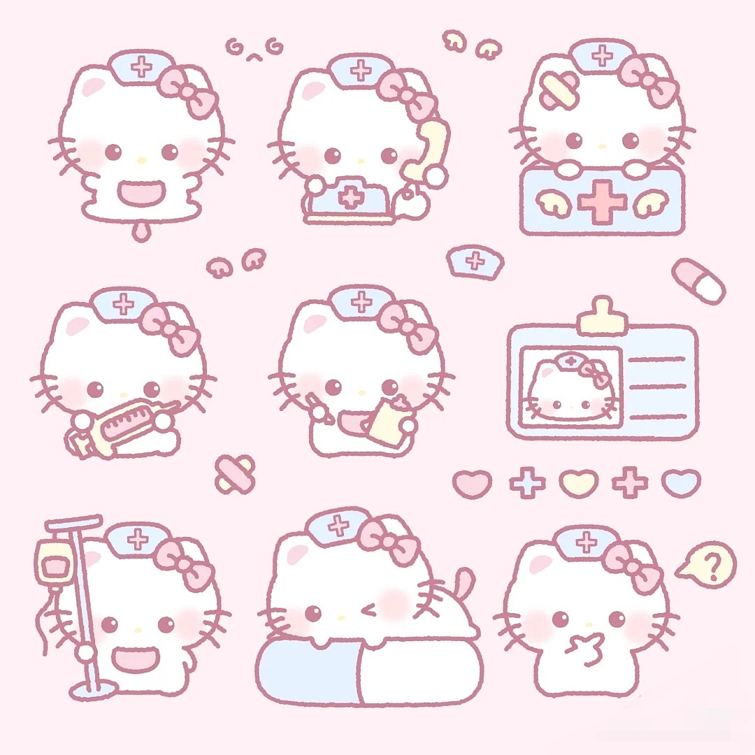 小猫崽创意图案设计可商用便签贴纸等