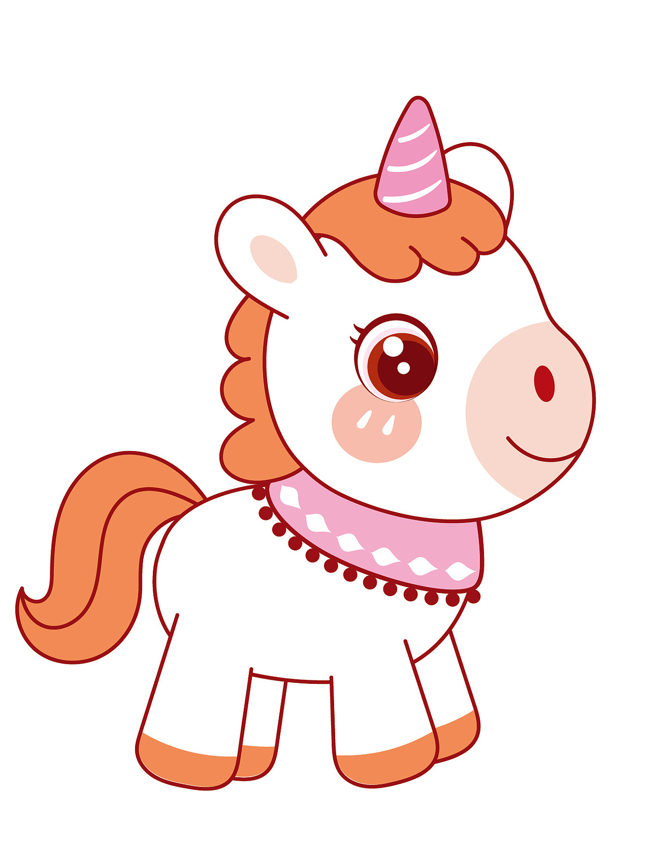 快乐小马卡通可爱插画马年快乐IP吉祥物