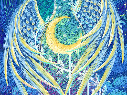 守护|涂鸦风艺术装饰插画海报