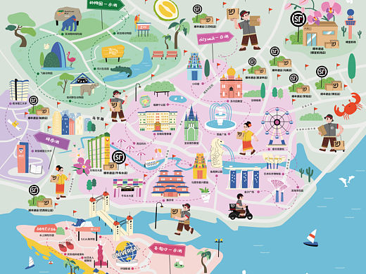 【顺丰速运】新加坡手绘地图