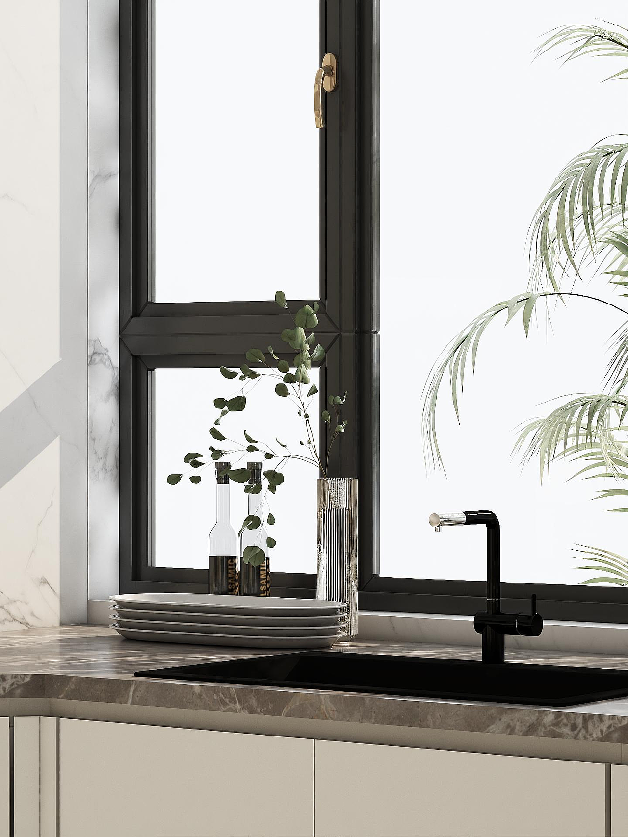 【室内设计】极简中西厨空间，纯白静谧。（图ZMzkxNzQ5NzM2） - 家装设计 - 站酷设计师老北子原创素材 - 站酷ZCOOL