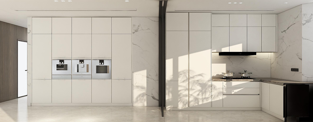 【室内设计】极简中西厨空间，纯白静谧。（图ZMzkxNzUwMDU2） - 家装设计 - 站酷设计师老北子原创素材 - 站酷ZCOOL