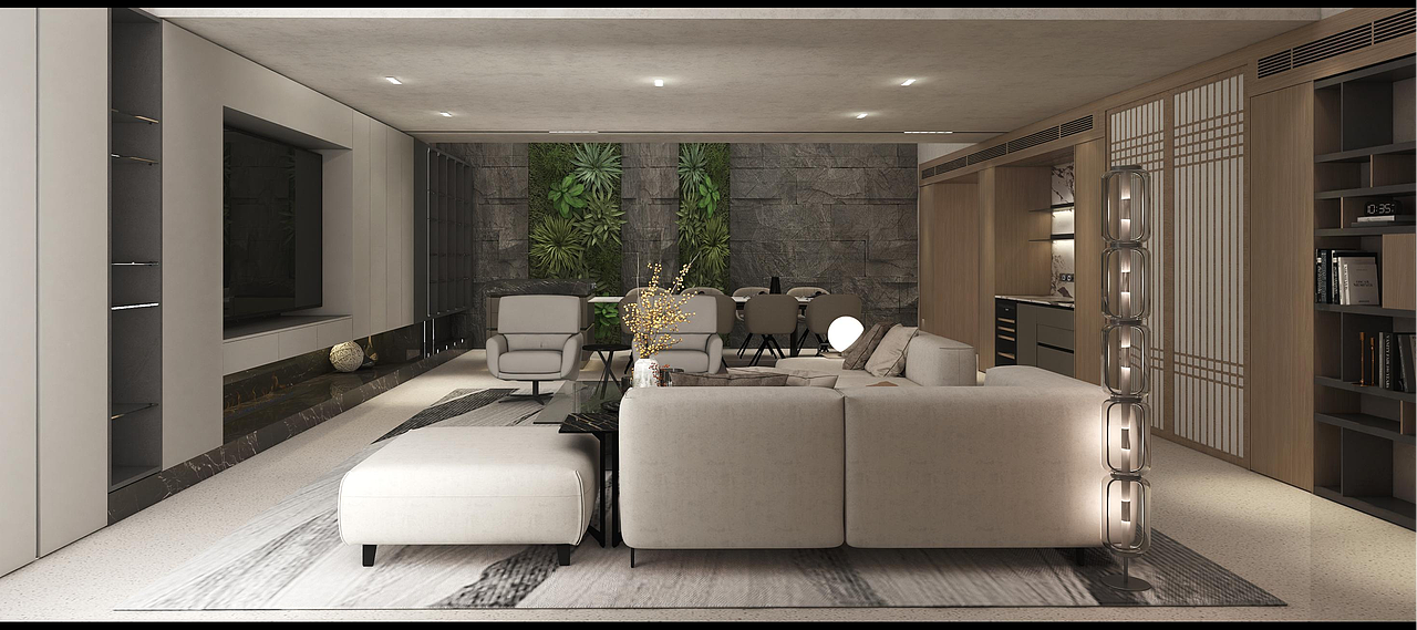 【室内设计】别墅地下一层，东方美学空间。（图ZMzkxNzU0Njk2） - 家装设计 - 站酷设计师老北子原创素材 - 站酷ZCOOL