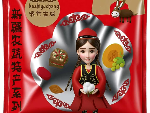 新疆农蔬特产插画实物效果图(AI生成）