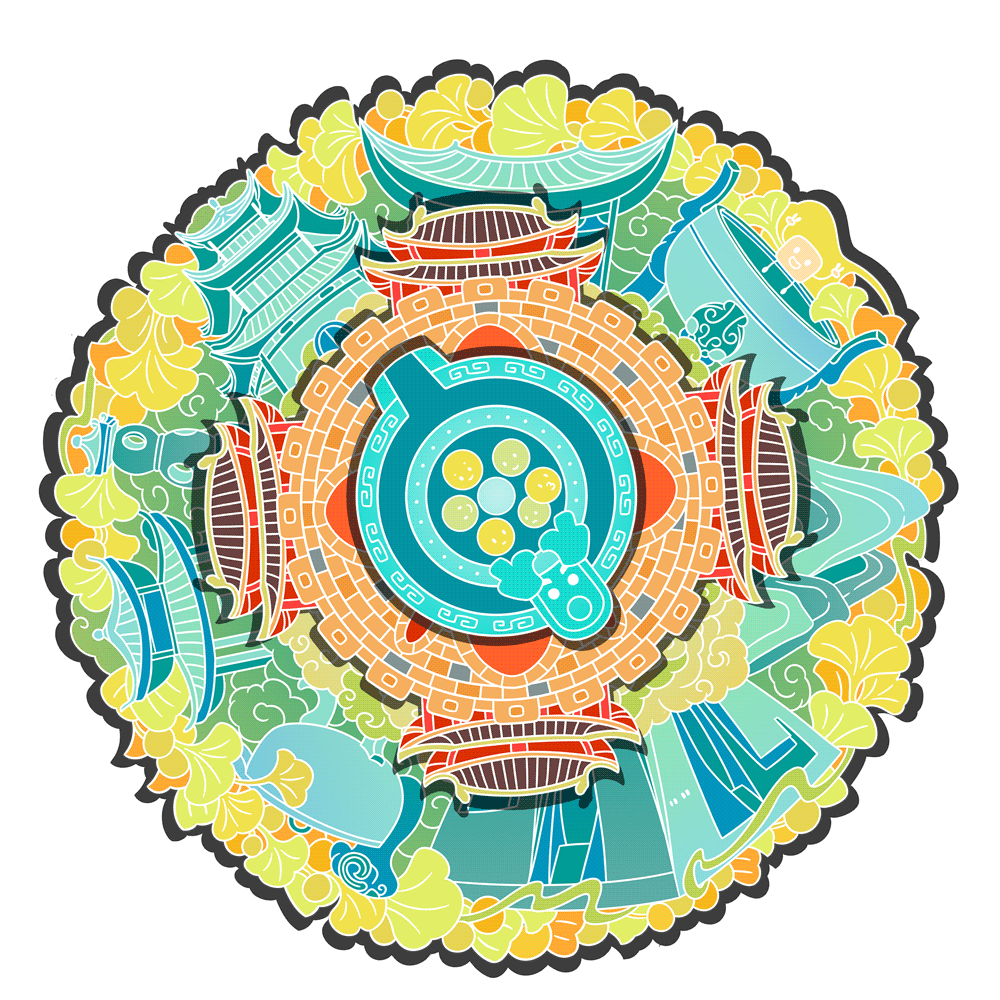 三层旋转冰箱贴动图展示