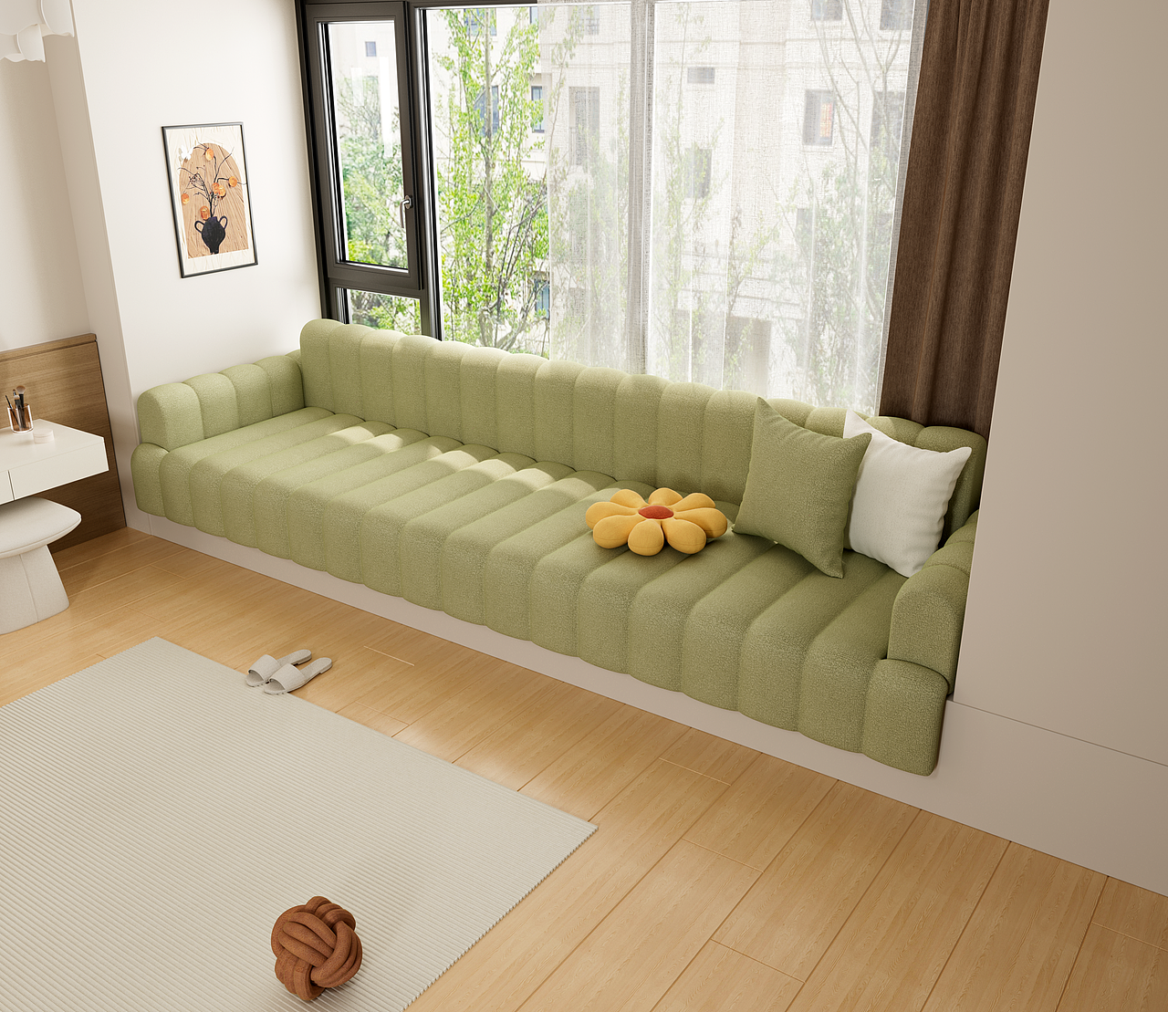 泰迪绒飘窗沙发