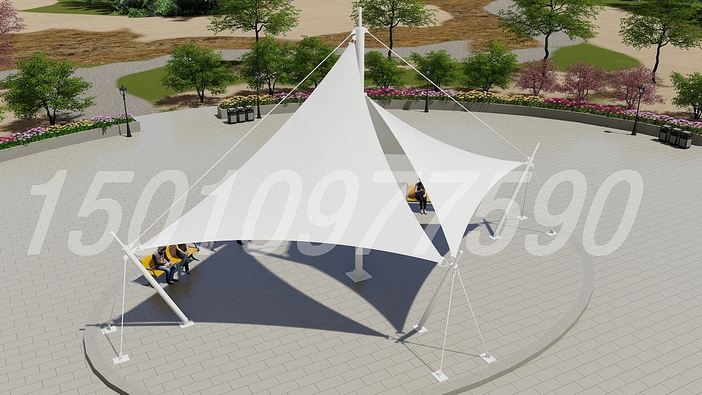 张拉膜景观棚设计效果图