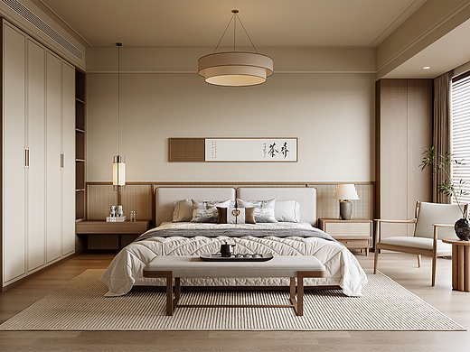 宋氏中古风卧室效果图表现
