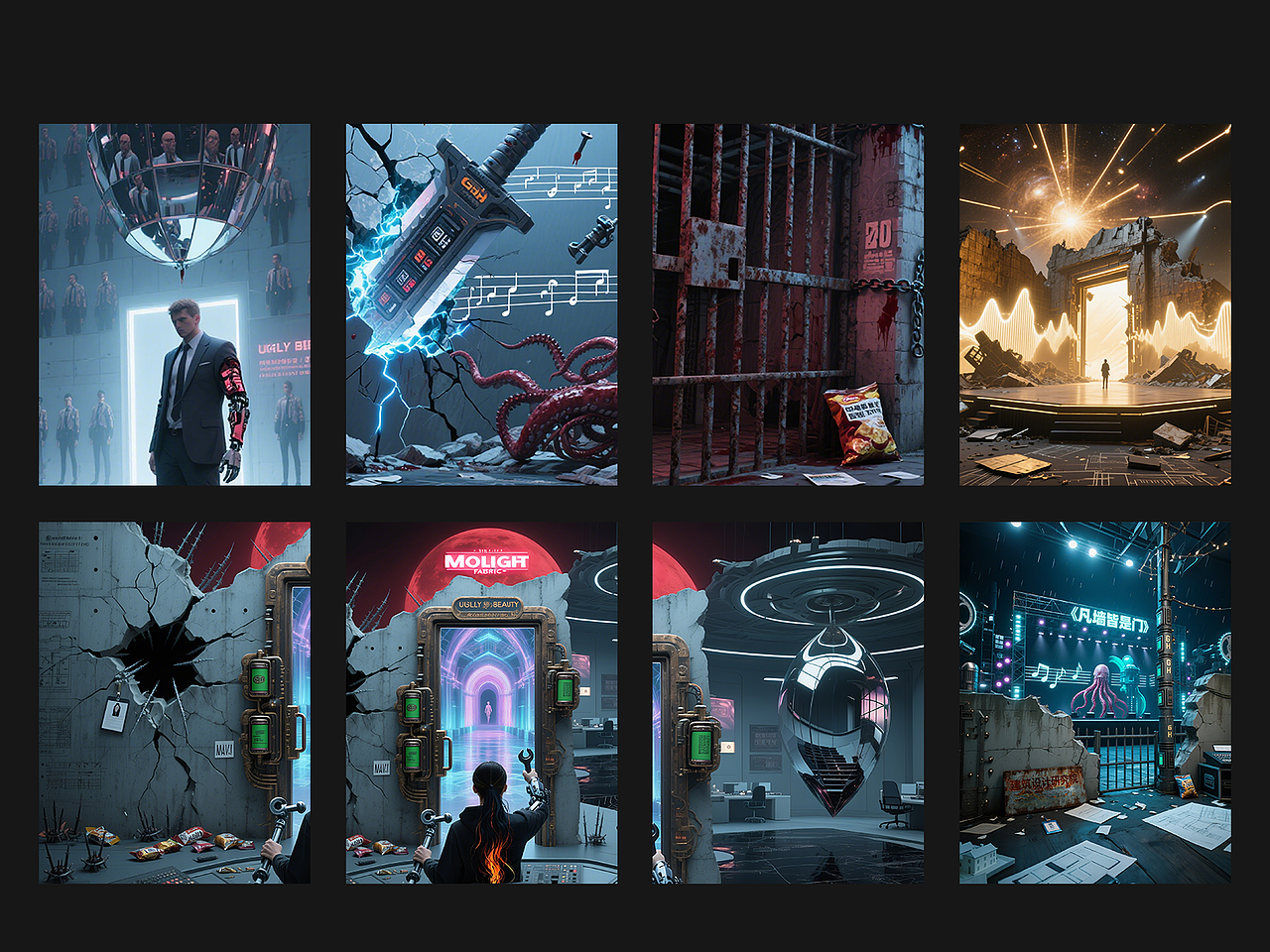 破壁啟示錄：凡墻皆是門(mén)（圖ZMzkxODYyODUy） - 海報(bào) - 站酷設(shè)計(jì)師莫棱光造原創(chuàng)素材 - 站酷ZCOOL