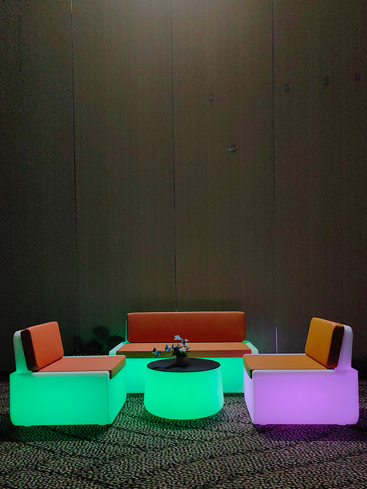 酒店露天网红发光沙发靠背包厢椅酒吧桌凳室内KTV茶几